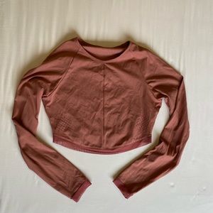 Gymshark Whitney Simmons Cropped Dusty Pink Workout Long-sleeve Top, Size S
